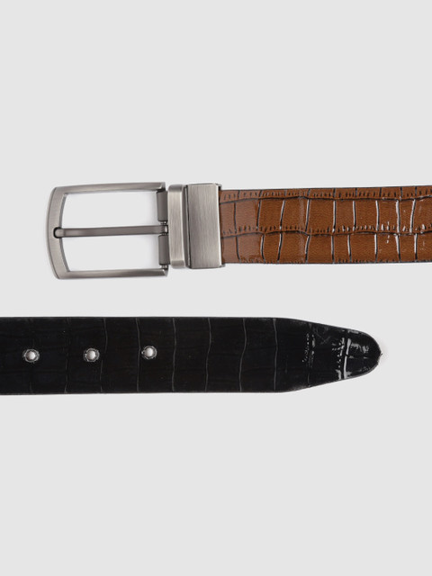 

HIGHLANDER Men Black & Brown Croc-Textured Reversible Belt