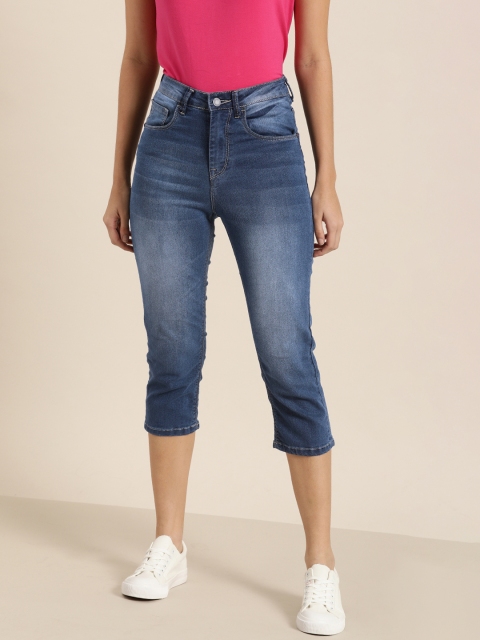 

Moda Rapido Women Blue Skinny Fit High-Rise Clean Look Stretchable Cropped Jeans