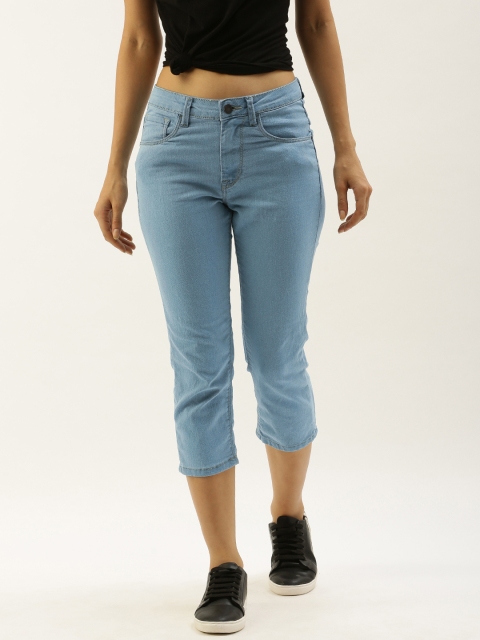 

Moda Rapido Women Blue Skinny Fit Mid-Rise Clean Look Stretchable Cropped Jeans