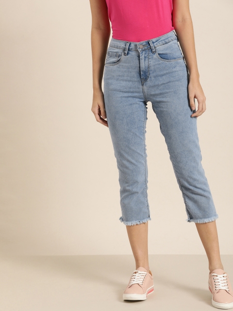 

Moda Rapido Women Blue Skinny Fit High-Rise Clean Look Stretchable Cropped Jeans