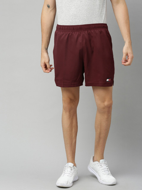 

Tommy Hilfiger Men Burgundy Solid Regular Fit Sports Shorts