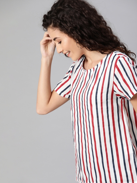 

HERE&NOW Women White Striped Top