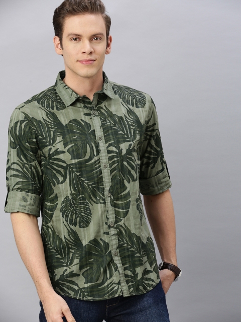 

HERE&NOW Men Green Slim Fit Tropical Printed Casual Shirt