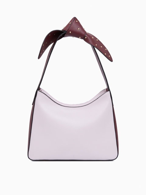 

LYN Pink & Brown Solid Hobo Bag