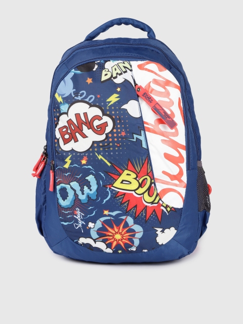 

Skybags Unisex Blue Figo Plus 05 Graphic Backpack