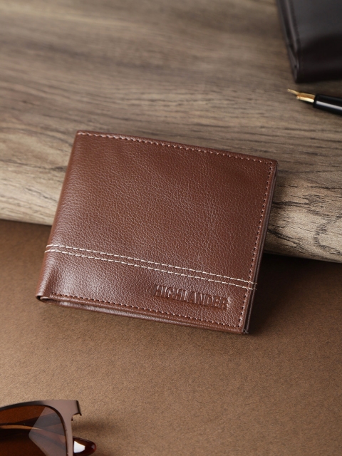 

HIGHLANDER Men Coffee Brown Solid Two Fold Wallet