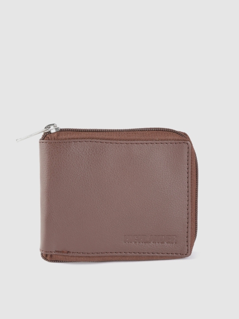 

HIGHLANDER Men Coffee Brown Solid Zip Around Wallet