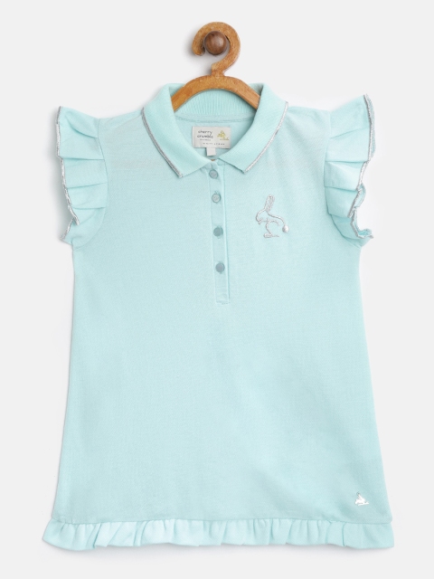 

Cherry Crumble Girls Blue Solid Top