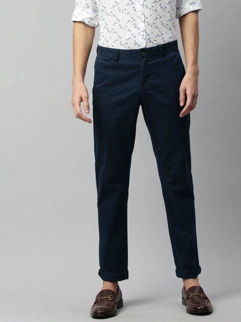 

Indian Terrain Men Navy Blue Brooklyn Slim Fit Solid Smart Casual Chinos