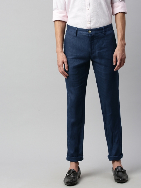 

Indian Terrain Men Navy Blue Brooklyn Slim Fit Solid Chinos