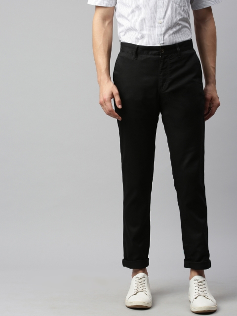 

Indian Terrain Men Black Brooklyn Slim Fit Solid Chinos