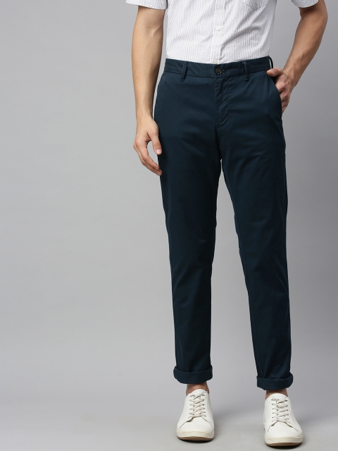 

Indian Terrain Men Navy Blue Brooklyn Slim Fit Solid Chinos