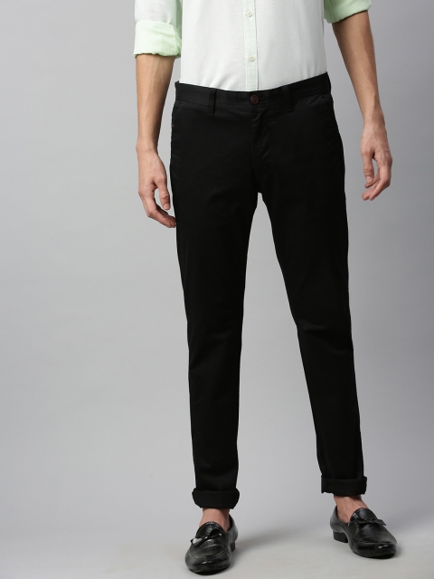 

Indian Terrain Men Black Brooklyn Slim Fit Solid Smart Casual Chinos