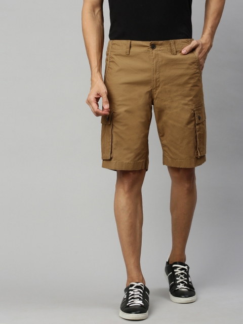 

Indian Terrain Men Brown Solid Regular Fit Cargo Shorts