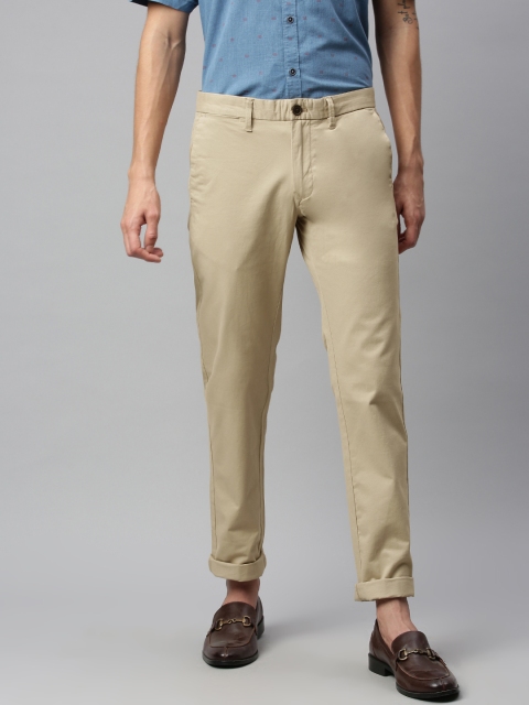

Indian Terrain Men Khaki Brooklyn Slim Fit Solid Chinos