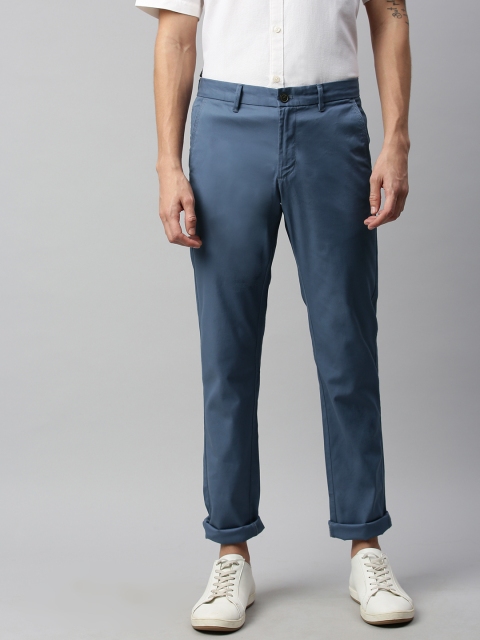 

Indian Terrain Men Blue Brooklyn Slim Fit Solid Smart Casual Chinos