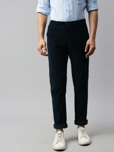 

Indian Terrain Men Navy Blue Brooklyn Slim Fit Solid Regular Trousers