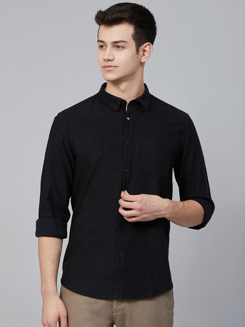

Blackberrys Men Black Slim Fit Textured Casual Shirt