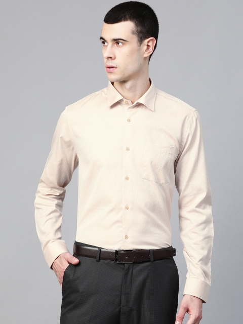 

Blackberrys Men Beige Slim Fit Self-Design Formal Shirt