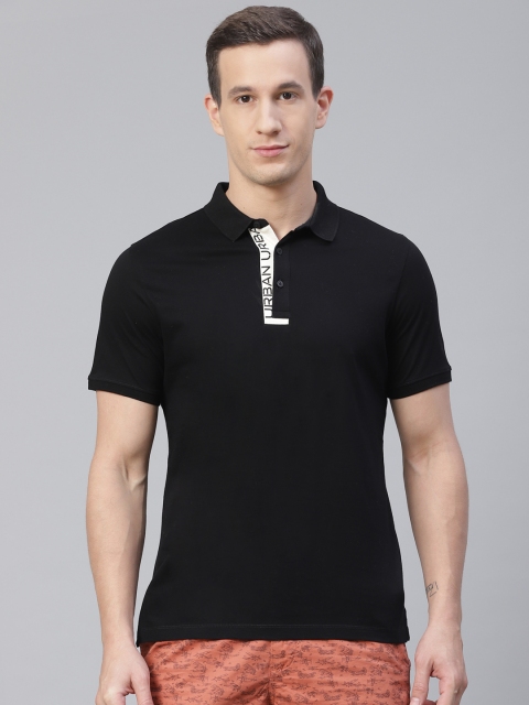 

Blackberrys Men Black Solid Polo Collar Pure Cotton T-shirt