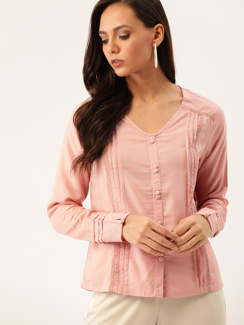 

Moda Rapido Women Dusty Pink Solid Top