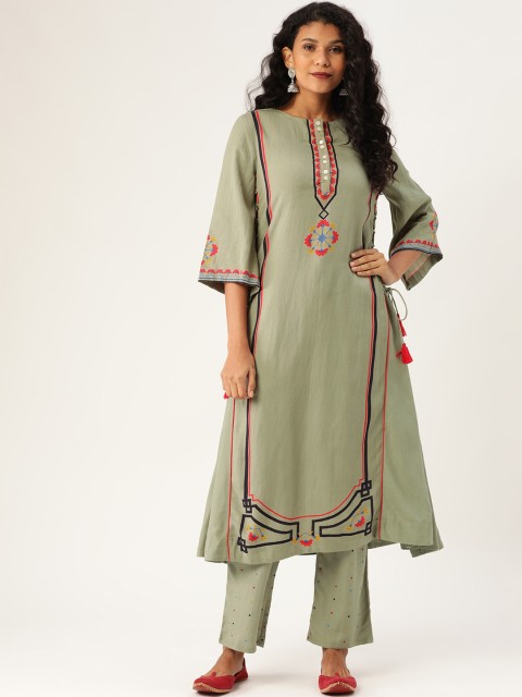 

Moda Rapido Women Green Printed Kurta with Palazzos