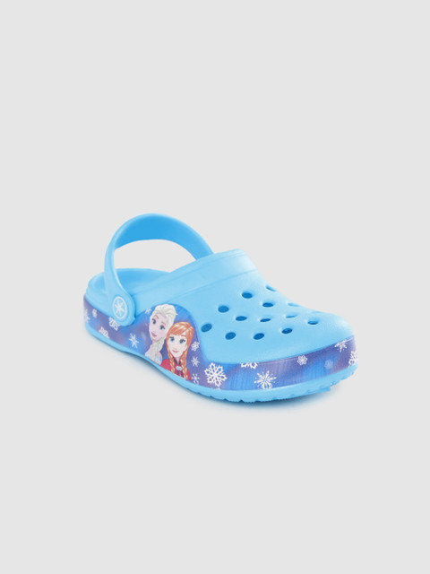 

YK Girls Blue Cut-Work Clogs with Frozen Print Detail