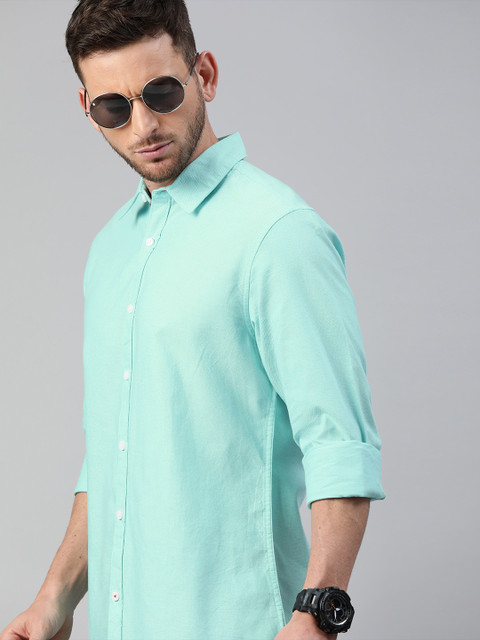 

Harvard Men Sea Green Regular Fit Solid Casual Shirt