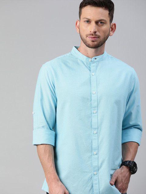 

Harvard Men Blue Regular Fit Solid Casual Shirt