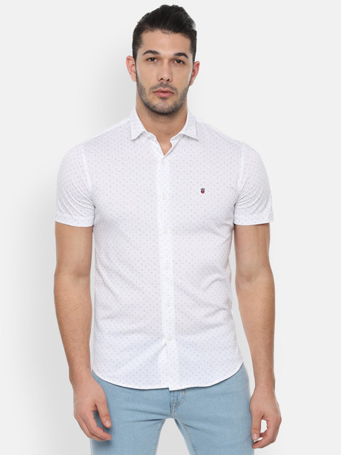 

Louis Philippe Sport Men White Micro Print Slim Fit Casual Shirt