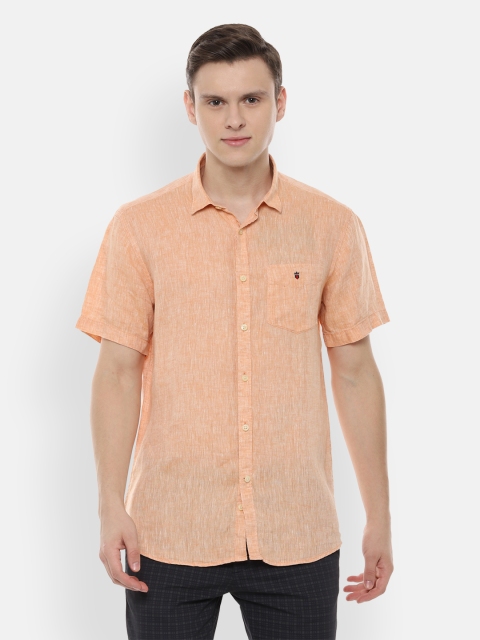 

Louis Philippe Sport Men Coral Orange Solid Slim Fit Casual Shirt