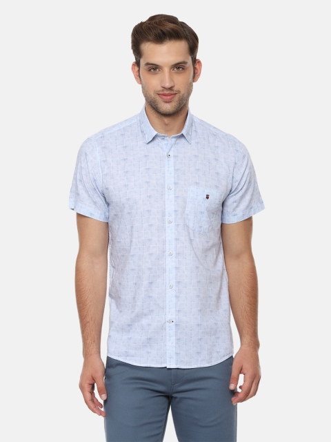 

Louis Philippe Sport Men Blue Checked Slim Fit Shirt