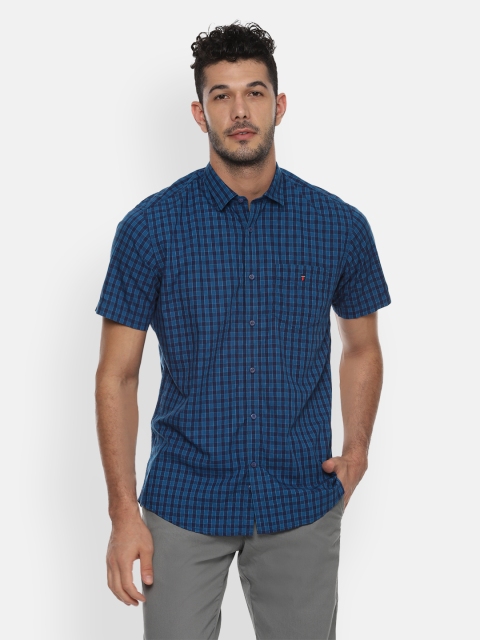 

Louis Philippe Sport Men Blue Checked Slim Fit Casual Shirt