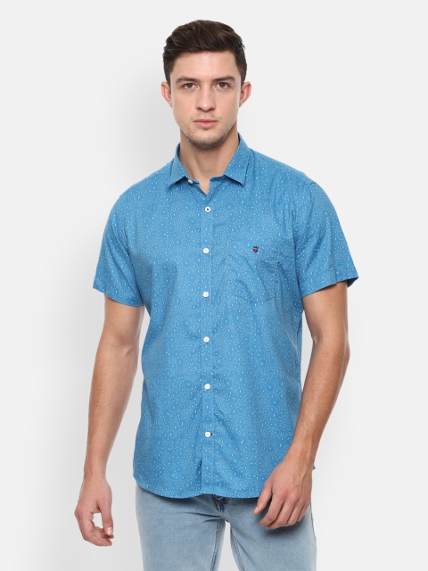 

Louis Philippe Sport Men Blue Slim Fit Ditsy Printed Casual Shirt