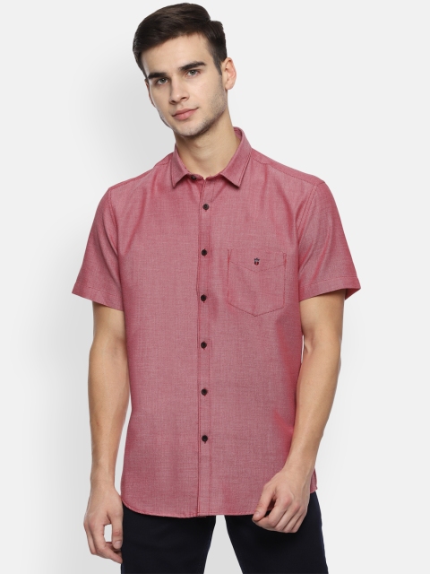 

Louis Philippe Sport Men Coral Red Solid Slim Fit Casual Shirt