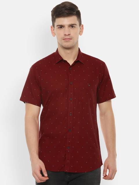 

Louis Philippe Sport Men Maroon Printed Slim Fit Casual Shirt