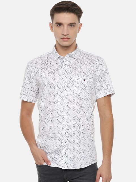 

Louis Philippe Sport Men White Micro Print Slim Fit Casual Shirt