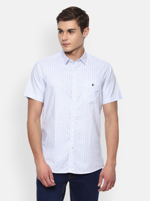 

Louis Philippe Sport Men Blue & White Striped Slim Fit Shirt