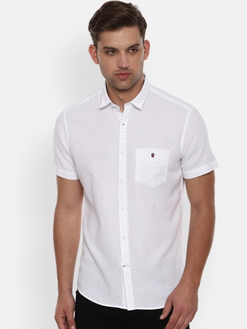 

Louis Philippe Sport Men White Micro Ditsy Dot Print Slim Fit Casual Shirt