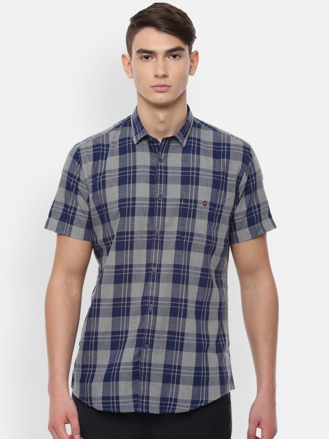 

Louis Philippe Sport Men Grey & Blue Checked Slim Fit Casual Shirt