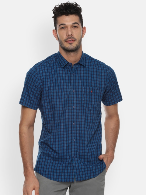 

Louis Philippe Sport Men Blue Checked Slim Fit Casual Shirt