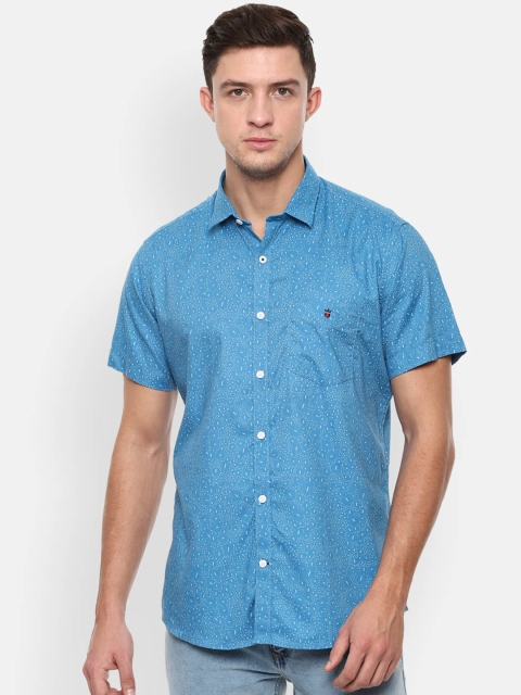 

Louis Philippe Sport Men Blue & White Printed Slim Fit Casual Shirt