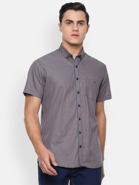 

Louis Philippe Sport Men Teal Blue & Red Checked Slim Fit Shirt