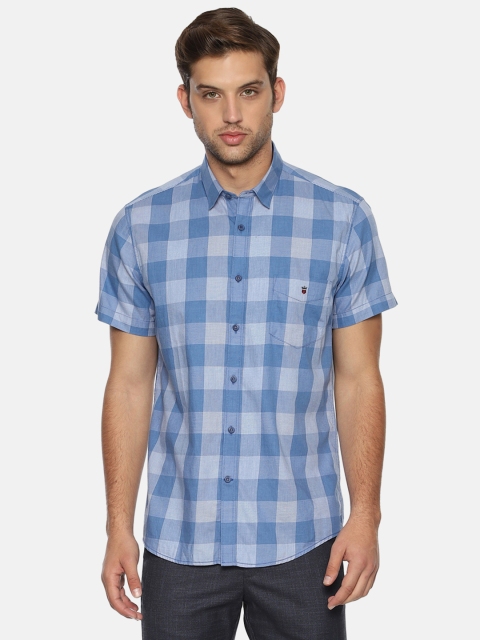 

Louis Philippe Sport Men Blue Checked Slim Fit Shirt