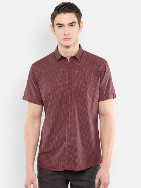 

Louis Philippe Sport Men Maroon & Grey Checked Slim Fit Shirt