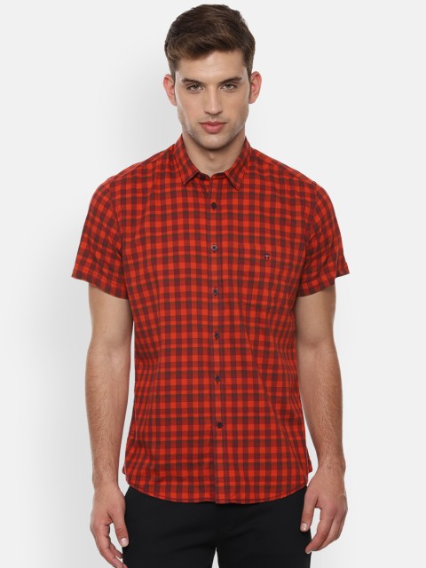 

Louis Philippe Sport Men Orange & Red Checked Slim Fit Casual Shirt