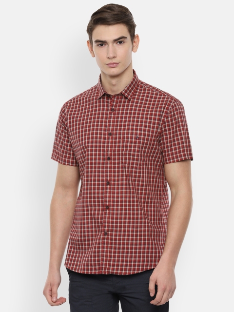 

Louis Philippe Sport Men Red & Off-White Checked Slim Fit Casual Shirt