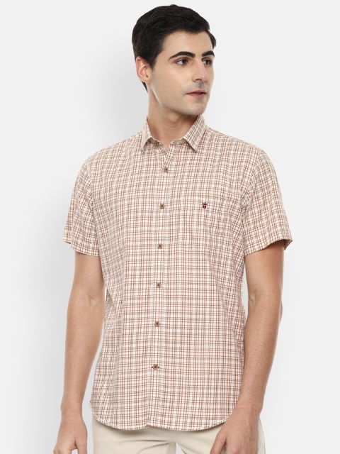 

Louis Philippe Sport Men Beige & Brown Slim Fit Checked Casual Shirt