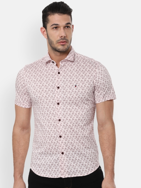 

Louis Philippe Sport Men Off-White & Brown Slim Fit Ditsy Leaf Print Casual Shirt