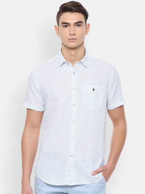 

Louis Philippe Sport Men White & Blue Slim Fit Printed Casual Shirt